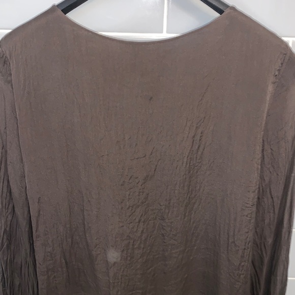 Dark Brown Carla Conti Italian Silk Blouse - Picture 12 of 14